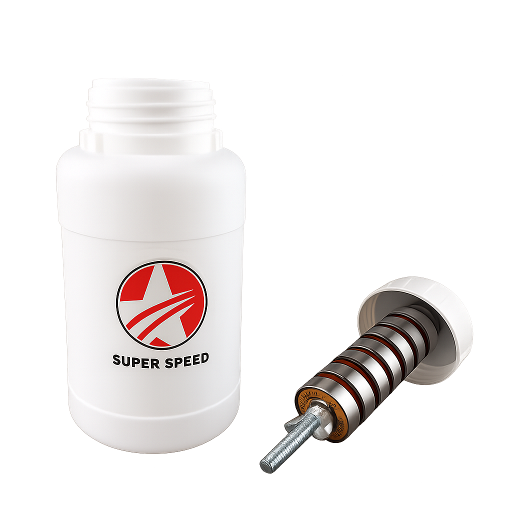 Bote plastico limpia rodamientos vista general abierto