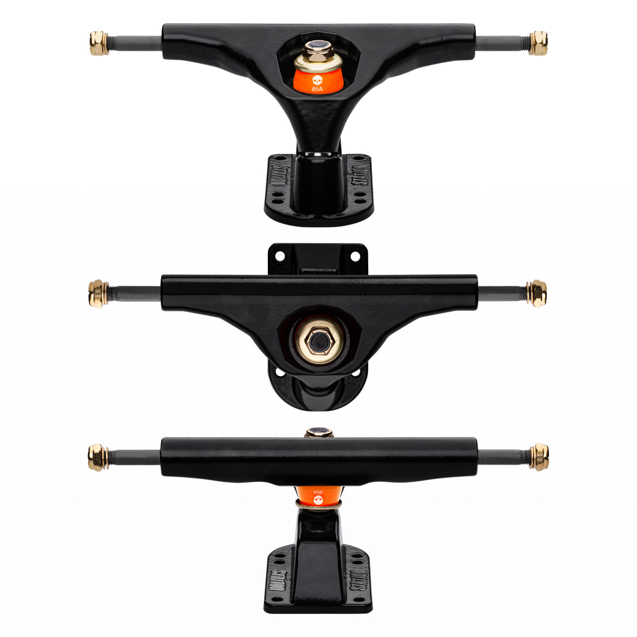 Eje delantero TRIPLE S V2 vista conjunto acabado aluminio negro