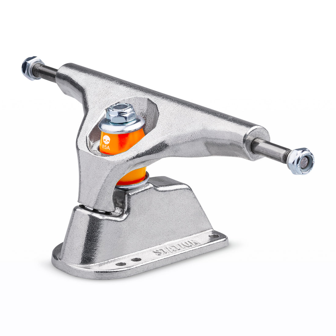 Eje delantero TRIPLE S V2 vista isometrica acabado plateado raw