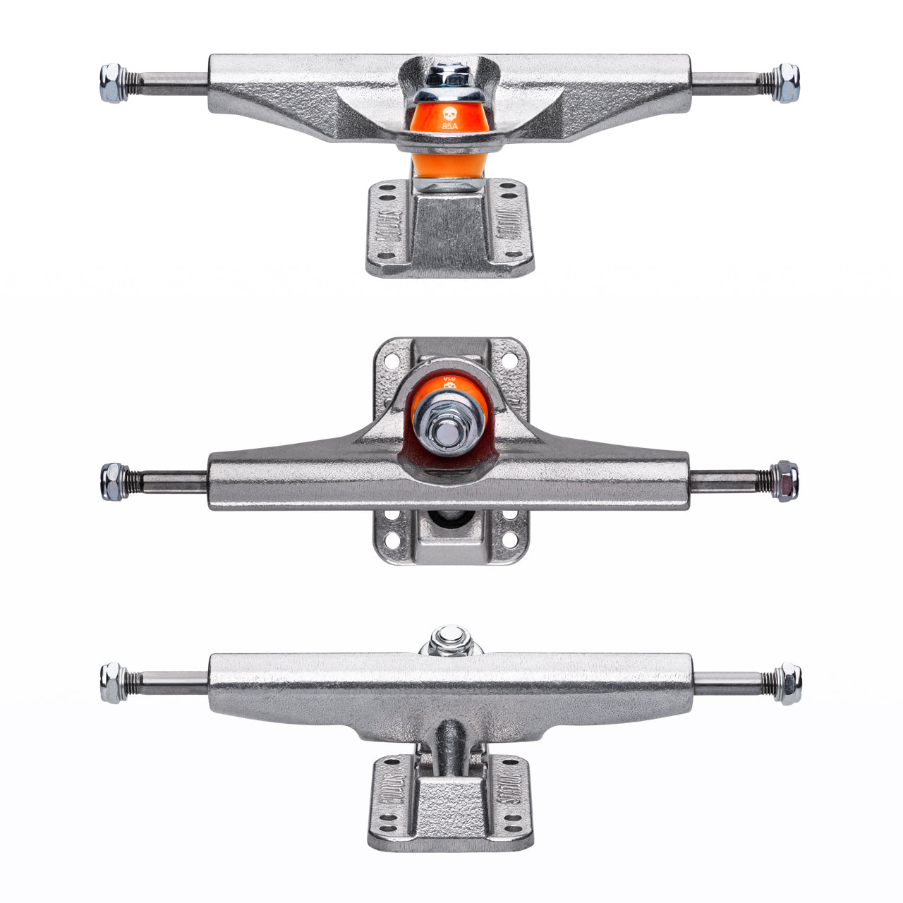 Eje trasero TRIPLE S V2 vista conjunto acabado aluminio plateado raw