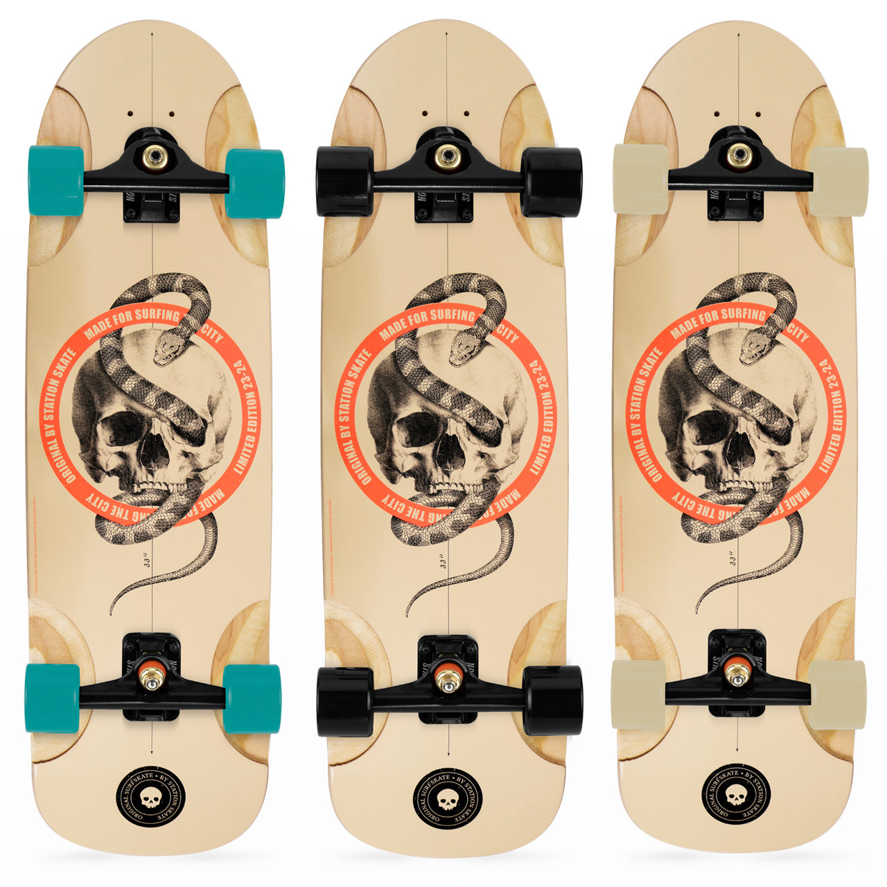 Surfskate Completo "SKULL" + EJE Triple S V2-3
