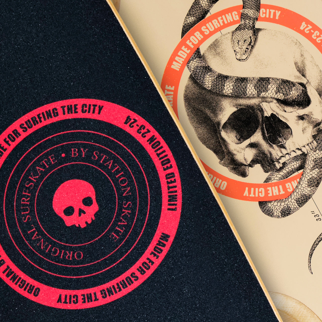 Surfskate Completo "SKULL" + EJE Triple S V2