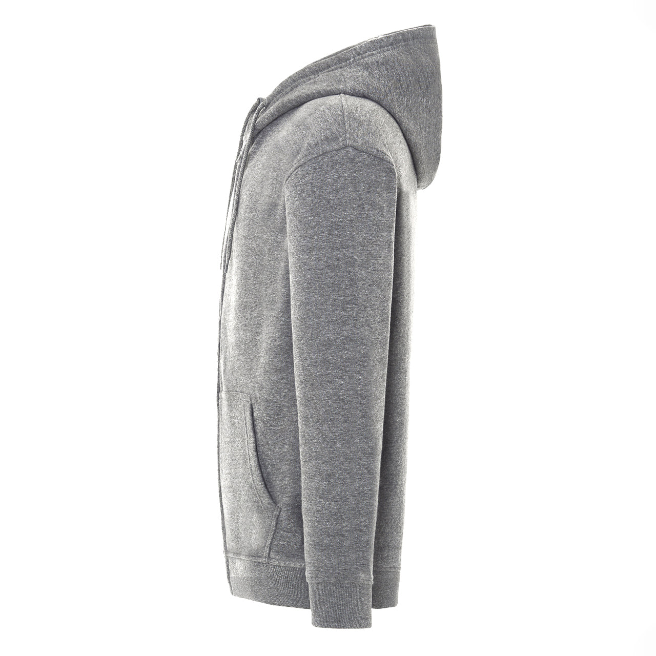 Sudadera con cremallera color gris Modelo Rocket vista lateral