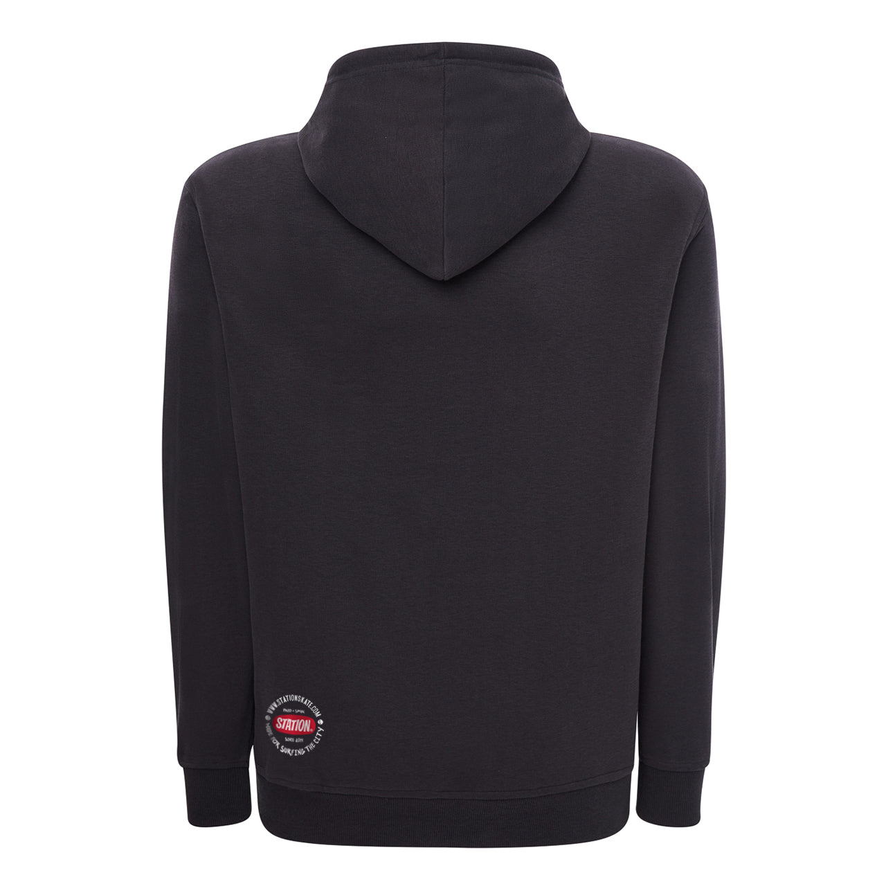 Sudadera PEACH CHC color chocolate sello calavera original Station vista trasera espalda