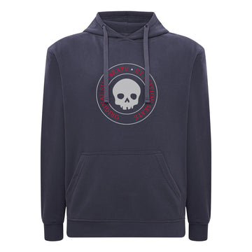 Sudadera PEACH DN color azul grisaceo sello calavera original Station vista frontal