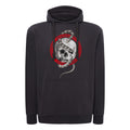 Sudadera PEACH CHC color chocolate con  calavera y serpiente realista vista frontal