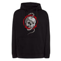Sudadera SWEART color negro con  calavera y serpiente realista vista frontal