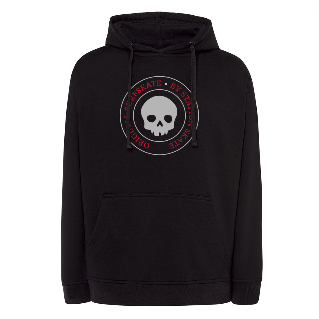 Sudadera SWEART color negro sello calavera original Station vista frontal
