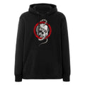 Sudadera color negro con  calavera y serpiente realista vista frontal