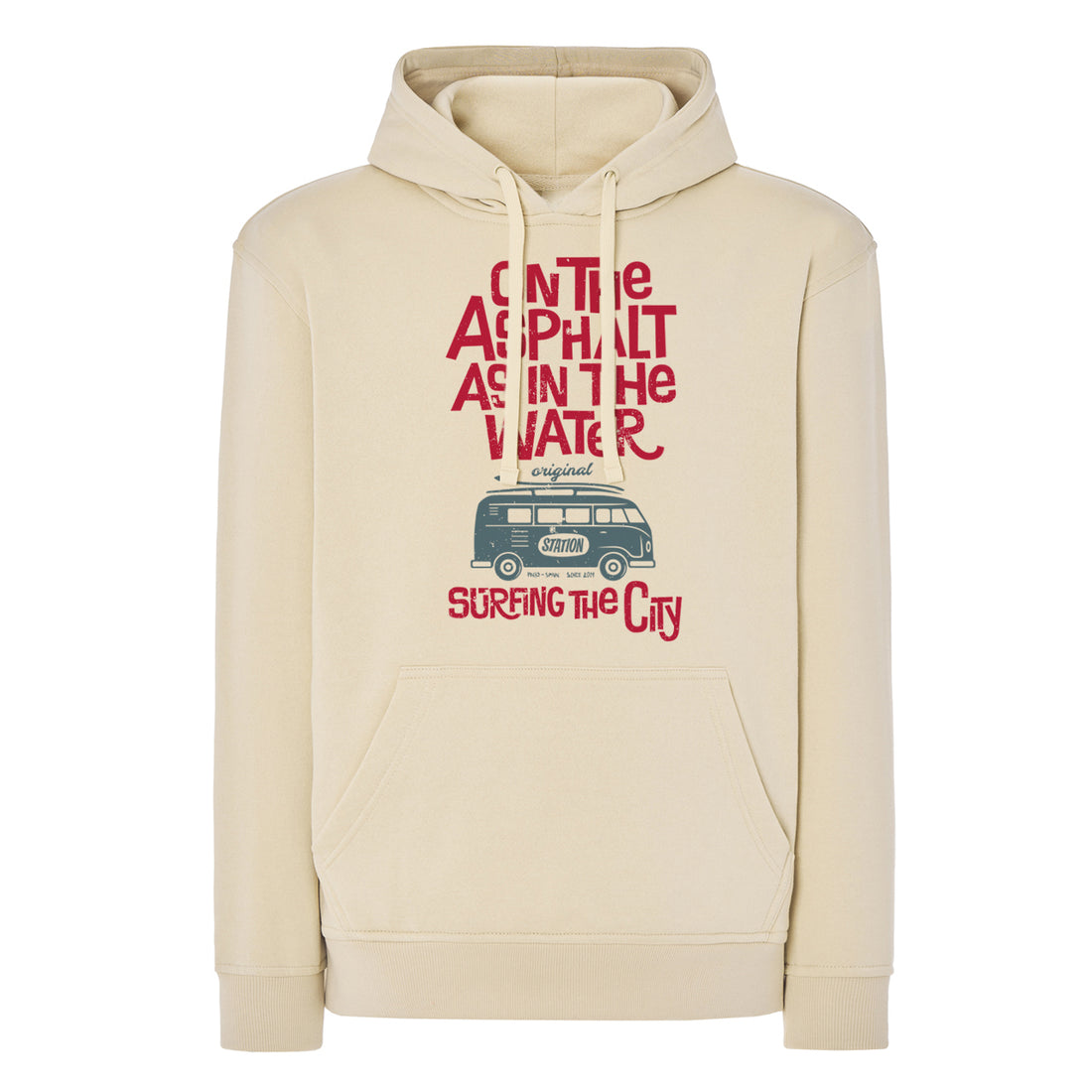 Sudadera SWRAKNG color BT Blanco marfil modelo VAN tipo Volskwagen vista frontal 