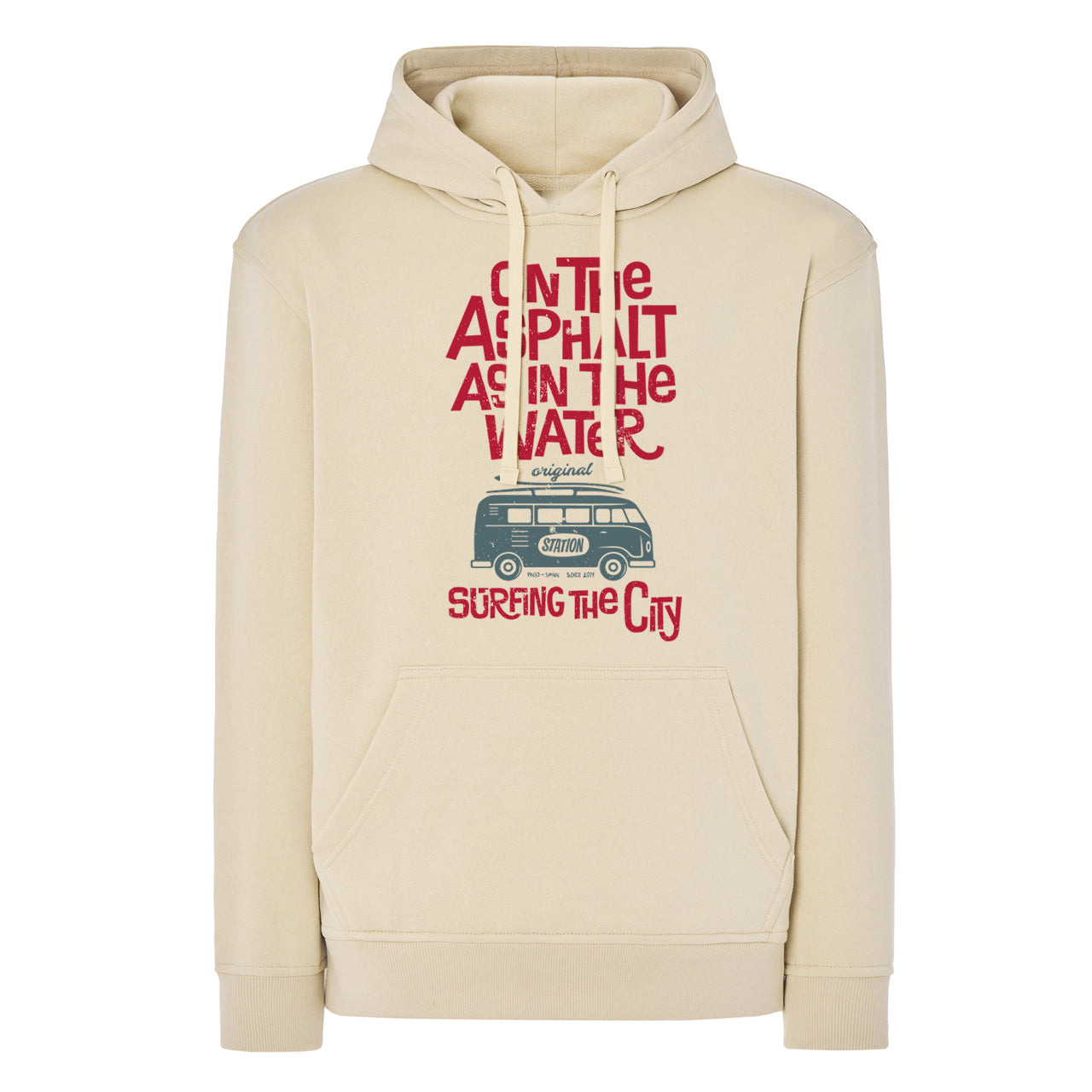 Sudadera SWRAKNG color BT Blanco marfil modelo VAN tipo Volskwagen vista frontal 