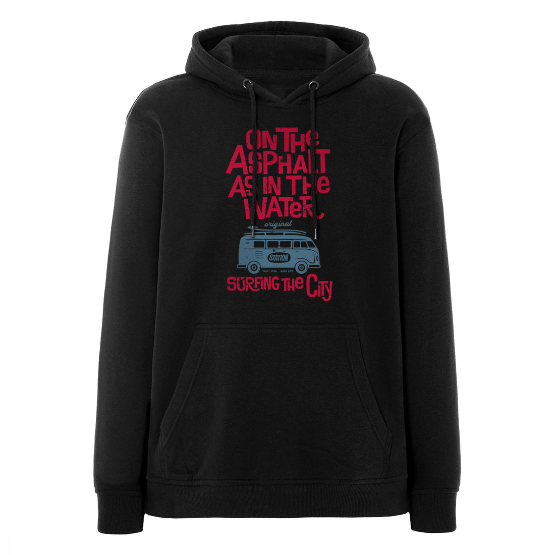 Sudadera color negro modelo VAN tipo Volskwagen vista frontal 