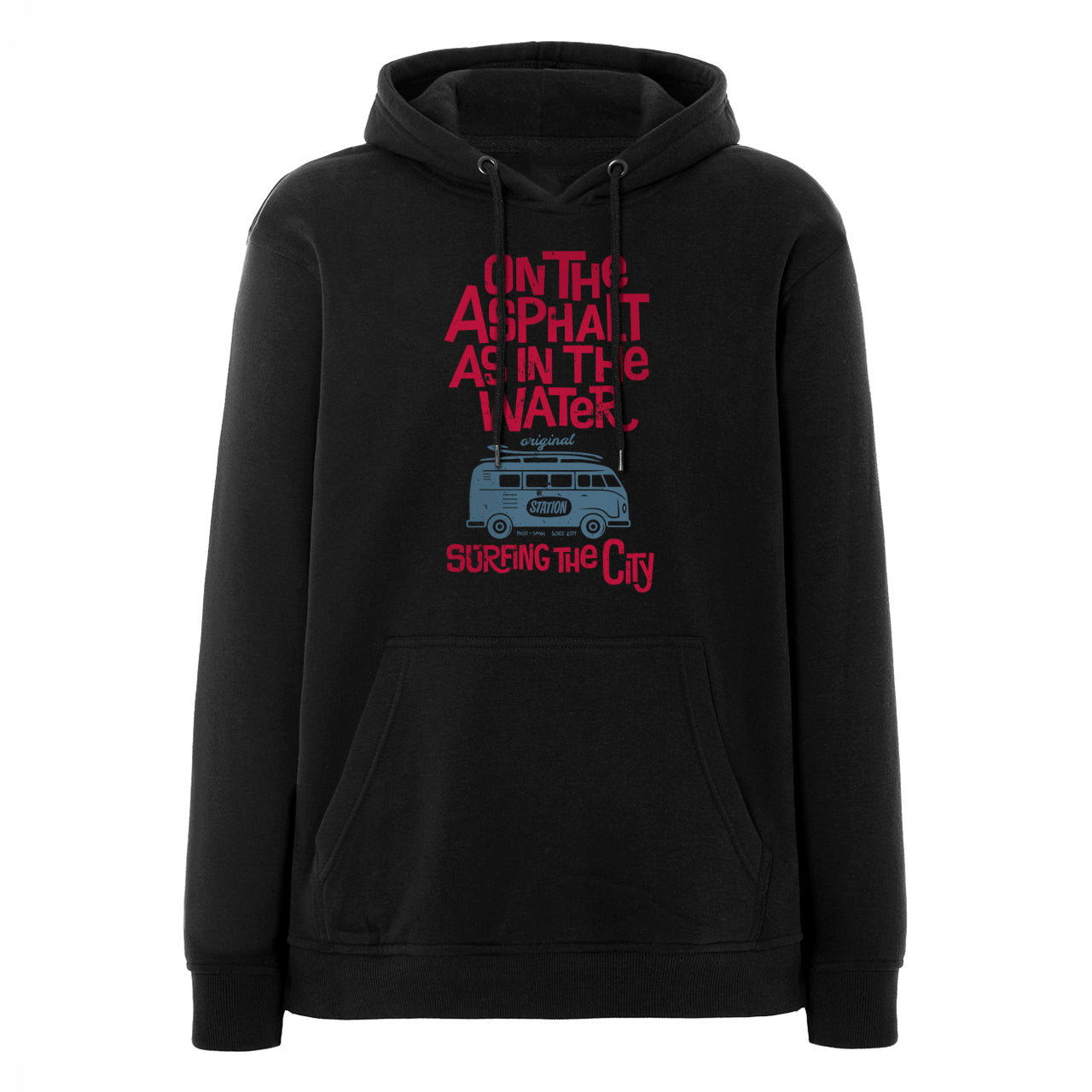 Sudadera color negro modelo VAN tipo Volskwagen vista frontal 