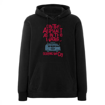 Sudadera color negro modelo VAN tipo Volskwagen vista frontal 