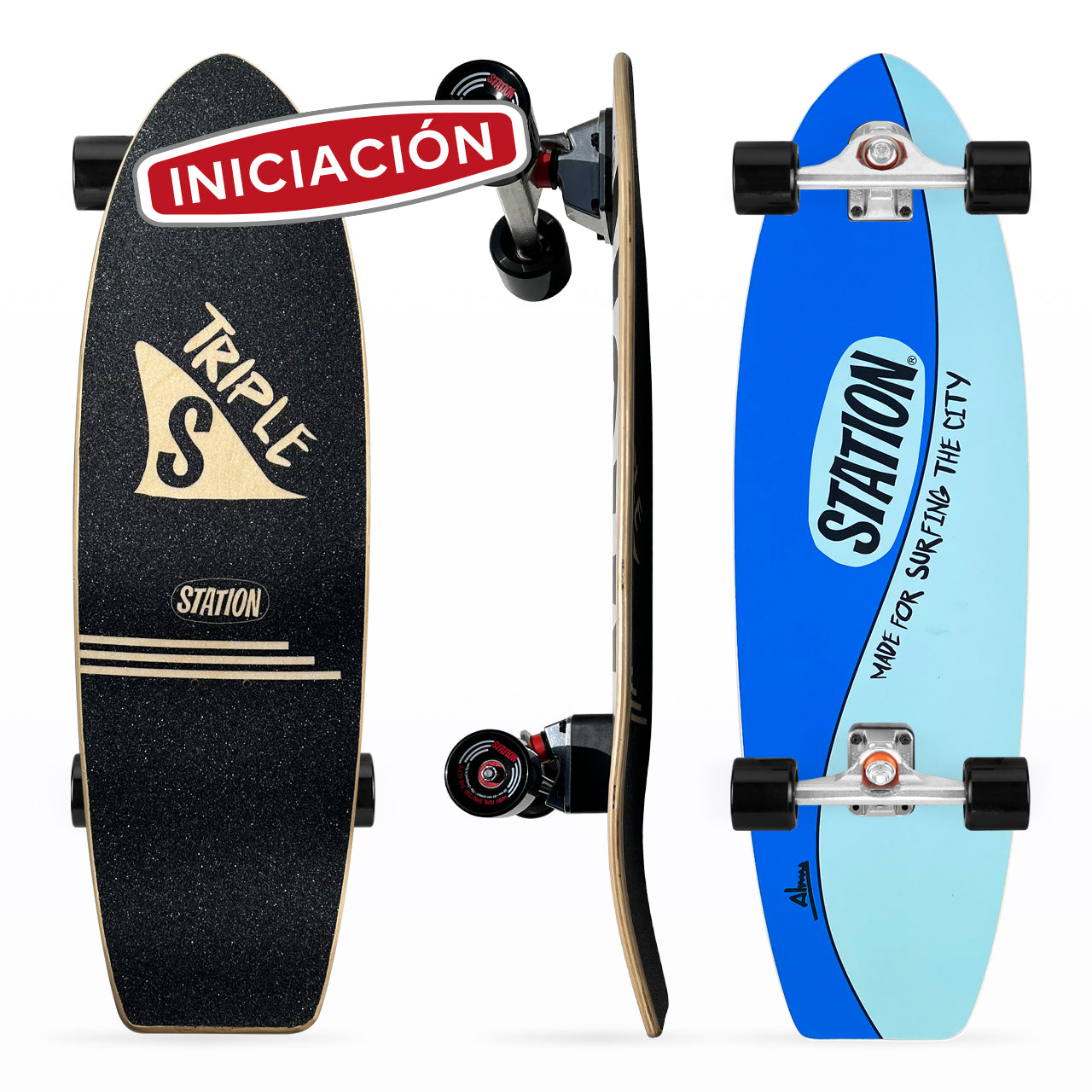 Surfskate Station Triple S yinyang Wave deck 32 pulgadas – 32 inch surfskate deck for carving and cruising