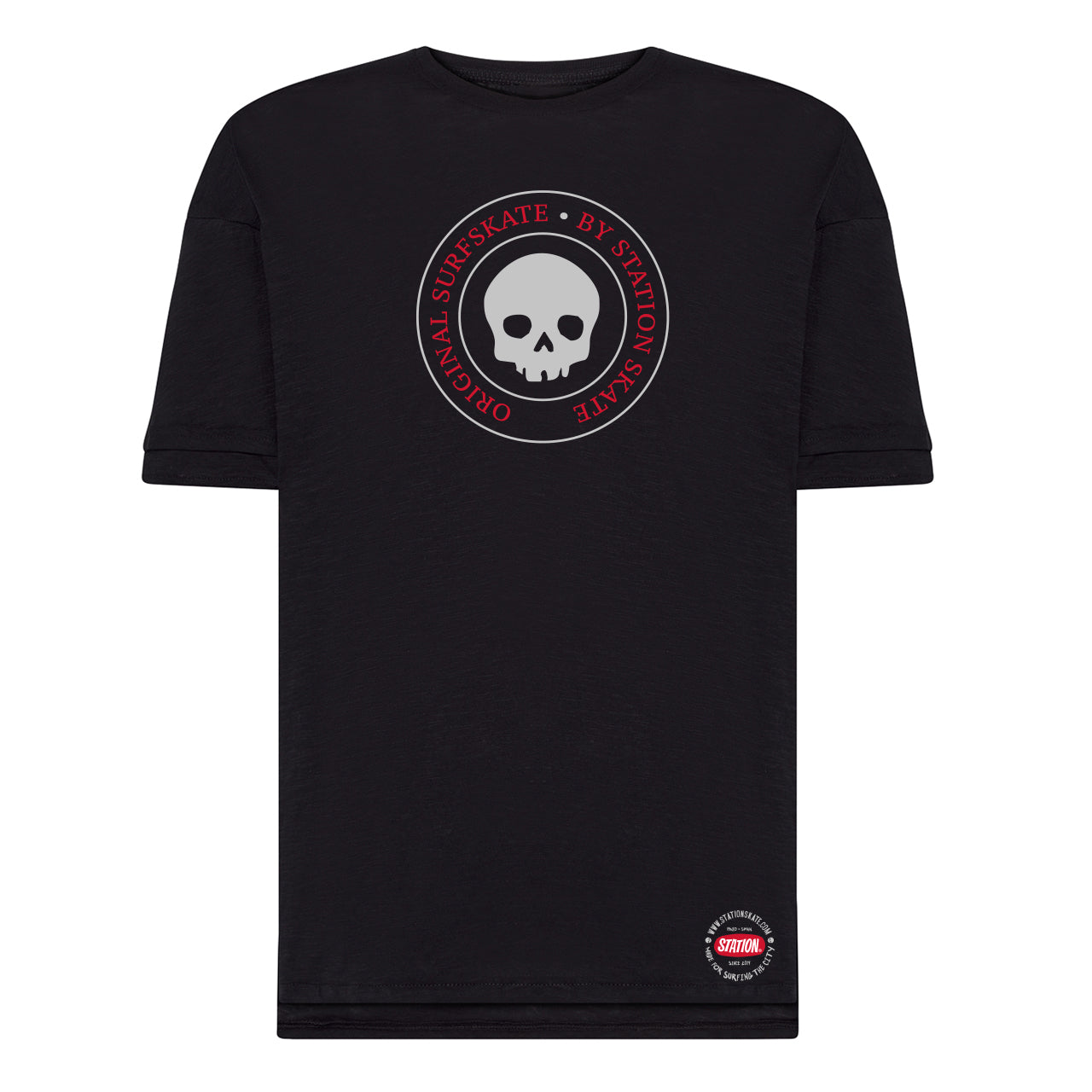 Camiseta Color Negro con calavera original Station  Stampkate