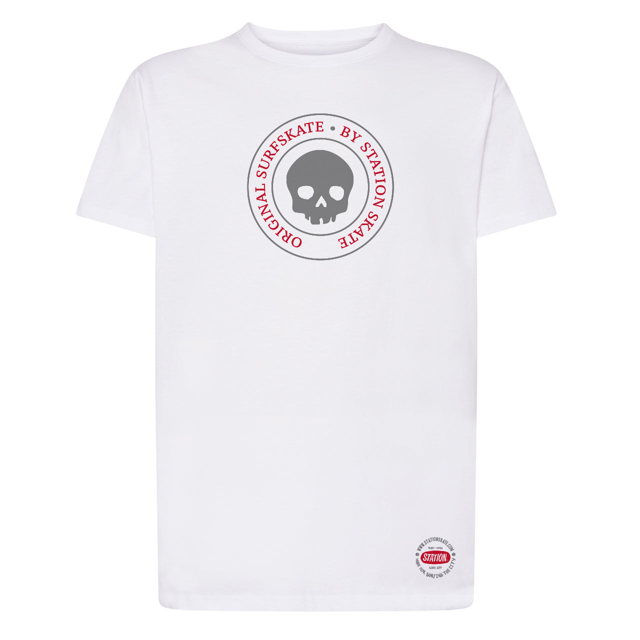 Camiseta Color Blanco con calavera original Station Skate