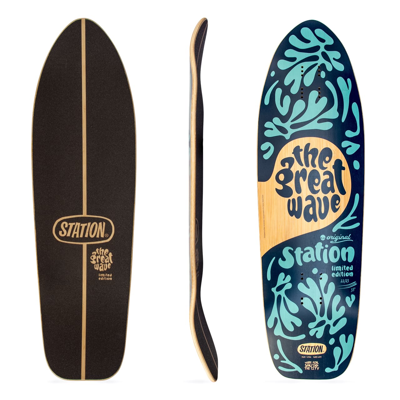 Tabla 'THE GREAT WAVE' 33" Bambú - StationSkate