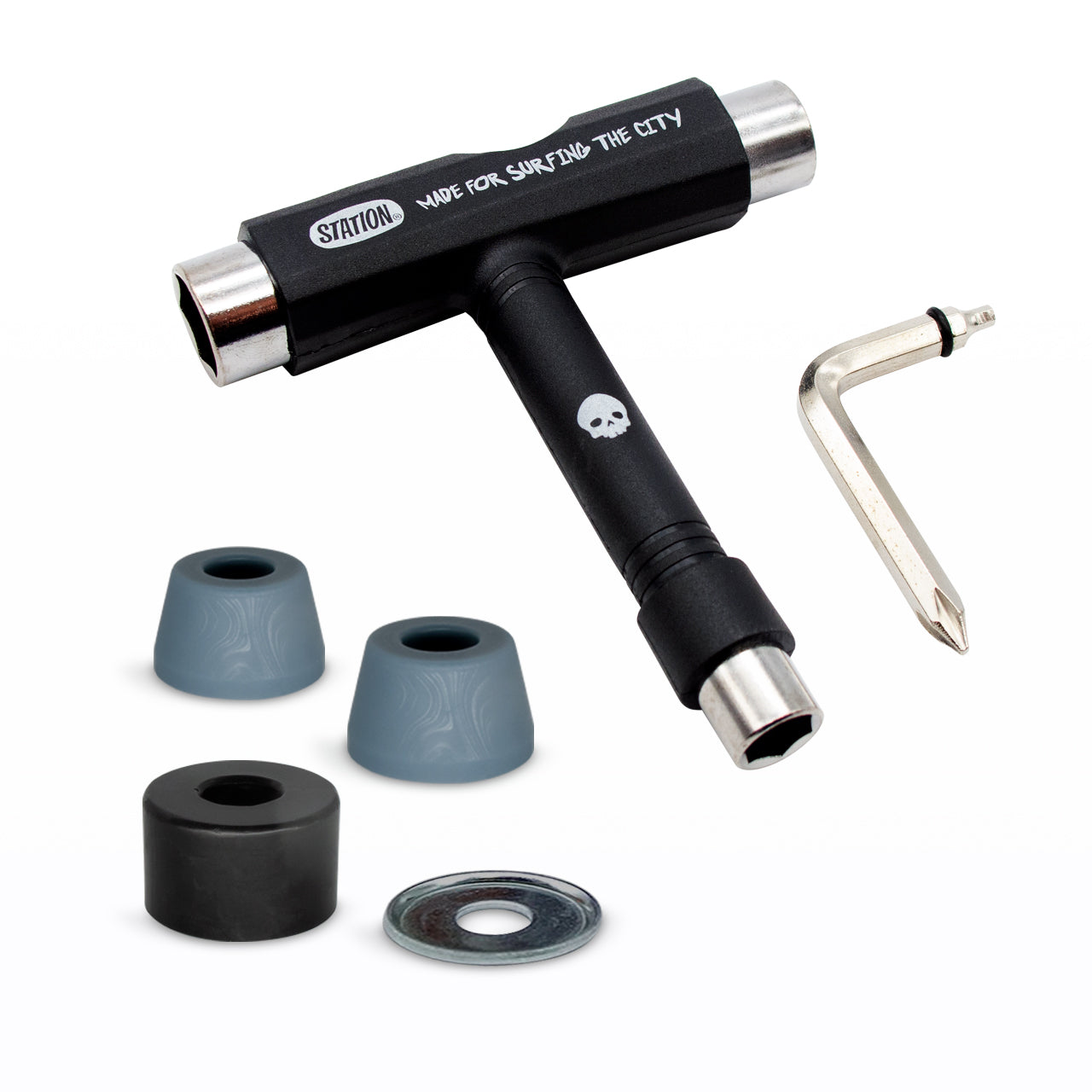 Set llave T bushings y arandelas Eje TRIPLE S - v2 - StationSkate