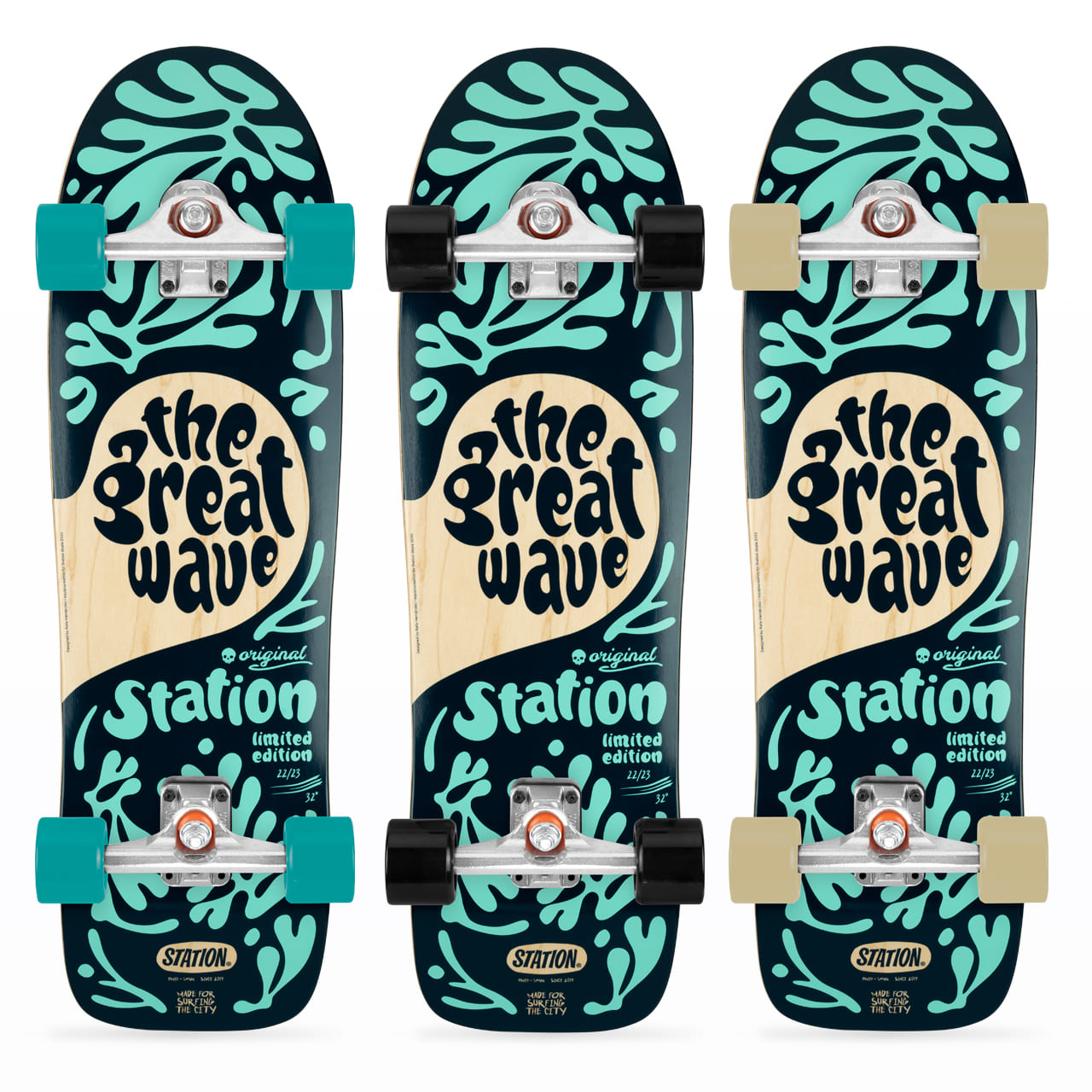 Surfskate Completo 'THE GREAT WAVE' - StationSkate combinaciones ejes y ruedas