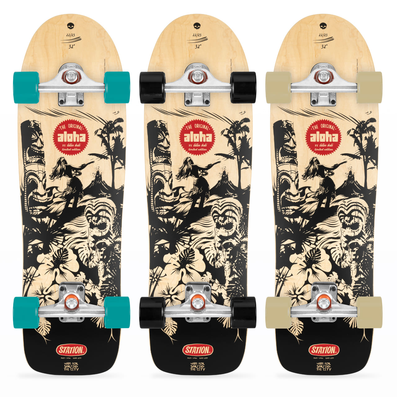 Surfskate 32 pulgadas Completo 'ALOHA' - StationSkate combinaciones ejes y ruedas