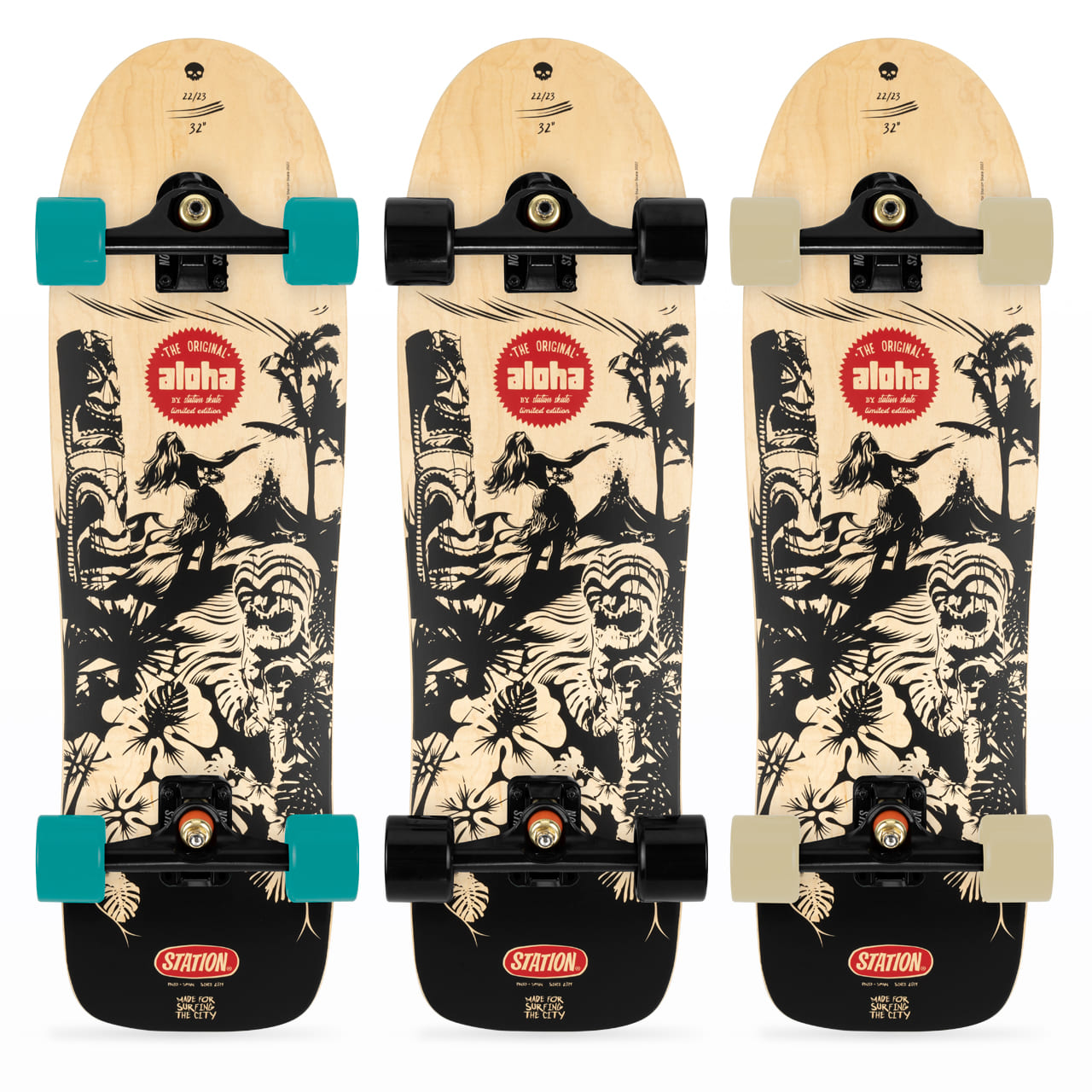 Surfskate 32 pulgadas Completo 'ALOHA' - StationSkate combinaciones ejes y ruedas
